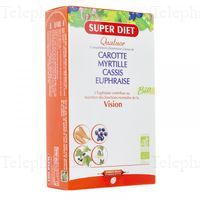 SUPERDIET Quatuor vision carotte, myrtille, cassis, euphraise 20 ampoules de 15ml