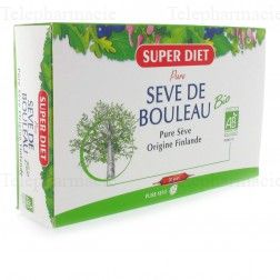 SUPERDIET S&egrave;ve de bouleau bio ampoule 20 ampoules