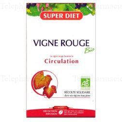 SUPERDIET Circulation vigne rouge bio 20 ampoules