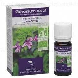DOCTEUR VALNET Huile essentielle de g&eacute;ranium rosat bio flacon 10ml