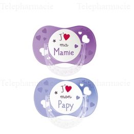 LUC ET LEA Sucette sym ann +6mois mam/papy